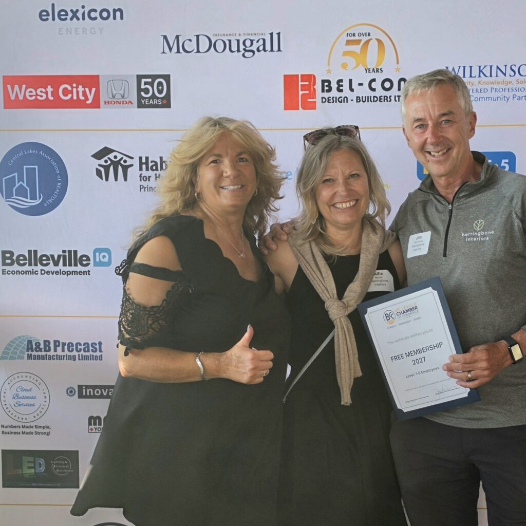 Allie Baxter, Principal of Herringbone Interiors, who won their BCC 2027 Membership fee! Pictured here with BCC President Sandi Ramsay.